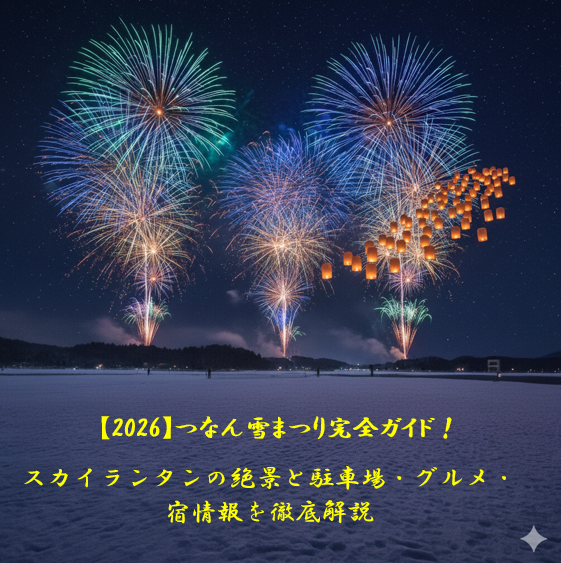 【2026】つなん雪まつり完全ガイド！スカイランタンの絶景と駐車場・グルメ・宿情報を徹底解説